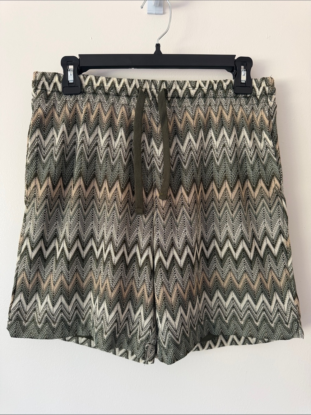 Forever 21 Olive Chevron Knit Bermuda Shorts